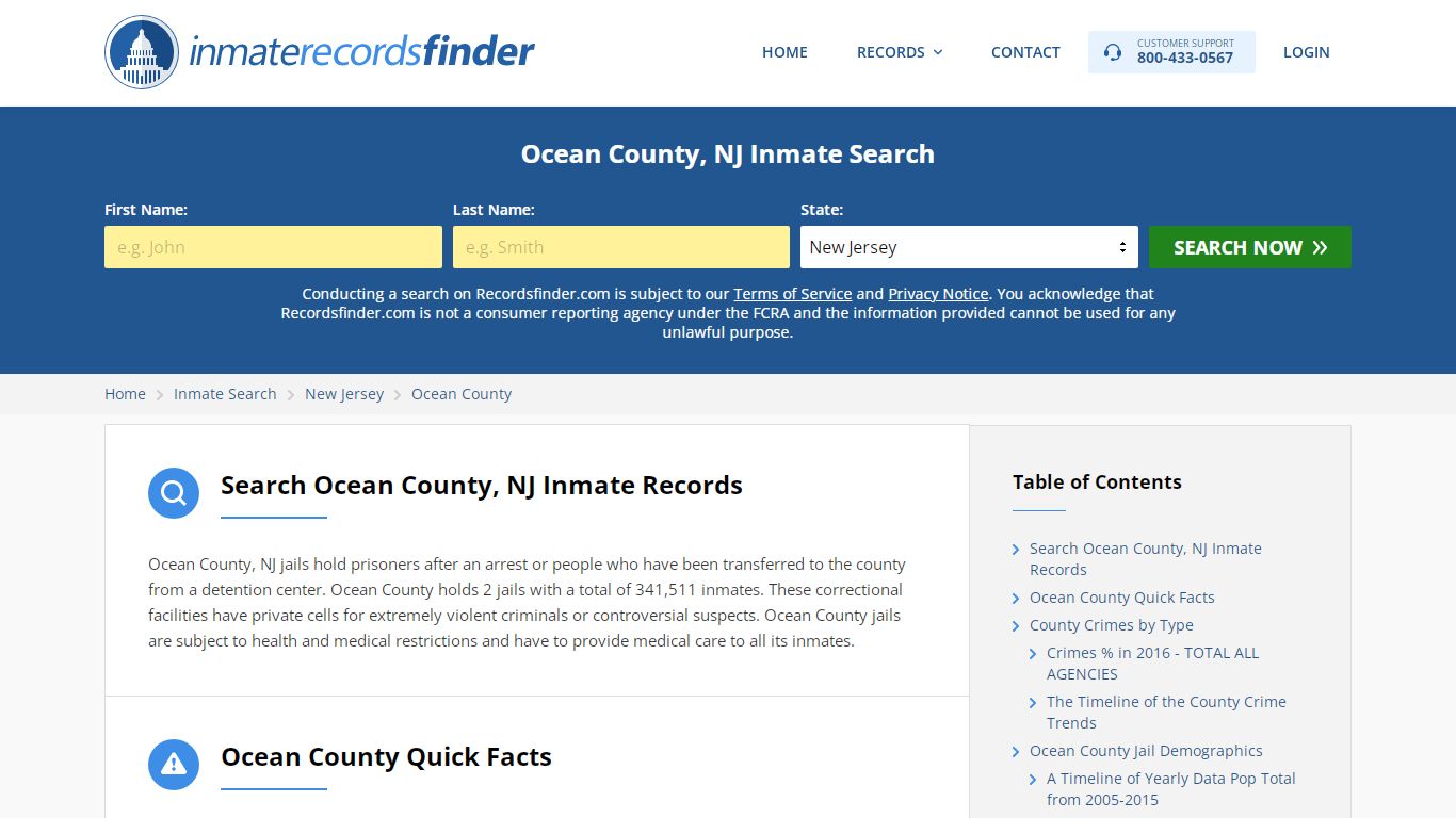 Ocean County, NJ Inmate Lookup & Jail Records Online